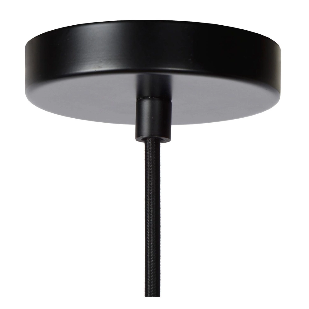 Lampe suspendue Yunkai Ø 50 cm noir avec rotin Lucide 5411212105691