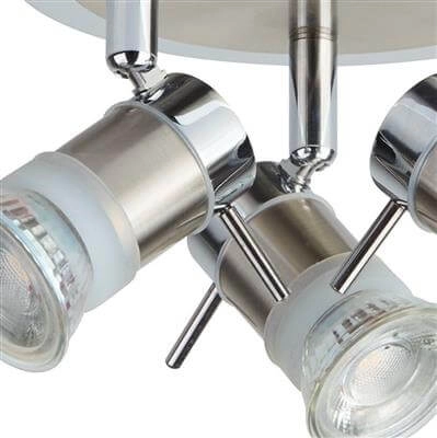 Spot monté en surface pour salle de bain Aries 3 gris clair Searchlight 5053423076935