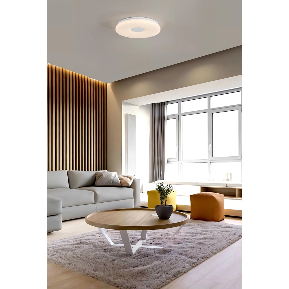 Plafonnier Halolux Chrome et blanc Searchlight 5053423300030