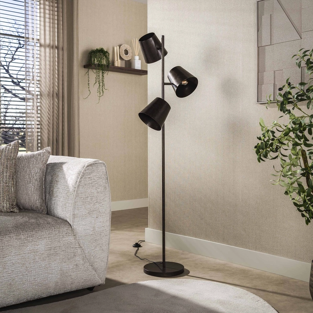Lampe sur pied rustique Kinetic 167 cm - brun urbain Lyora 8716803513198