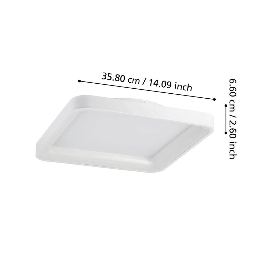 Lumière de plafond LED élégante Loretello 35x35cm - blanc Eglo 9008606316427
