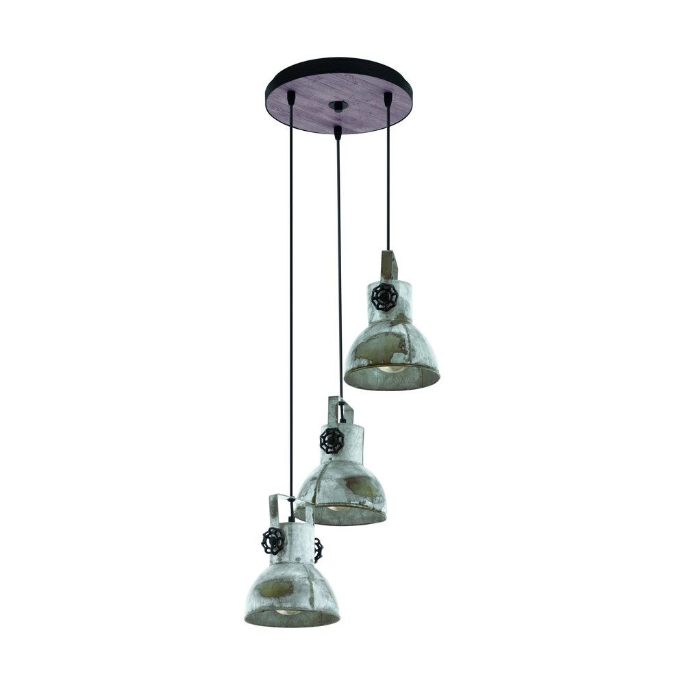 Lampe pendante industrielle Barnstaple Noir et brun