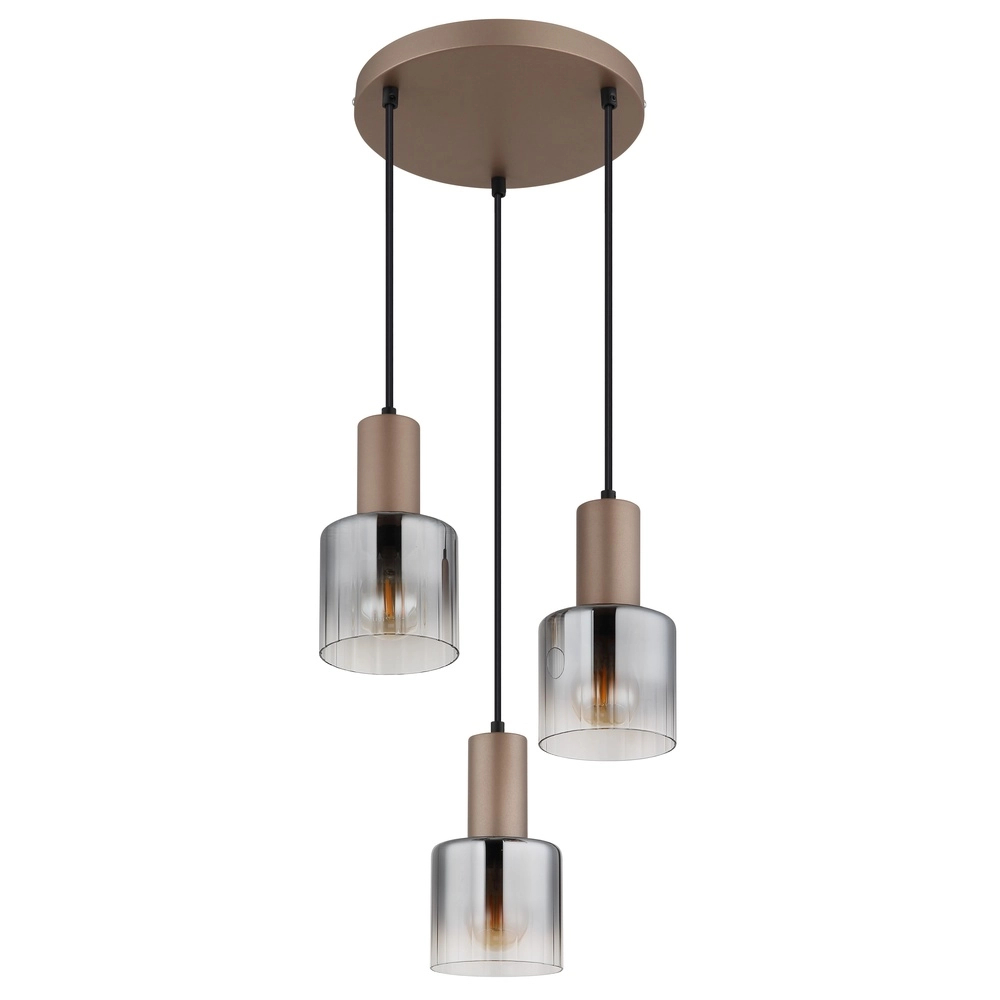 Lampe suspendue Walton 3 café brun clair Globo 9007371583188