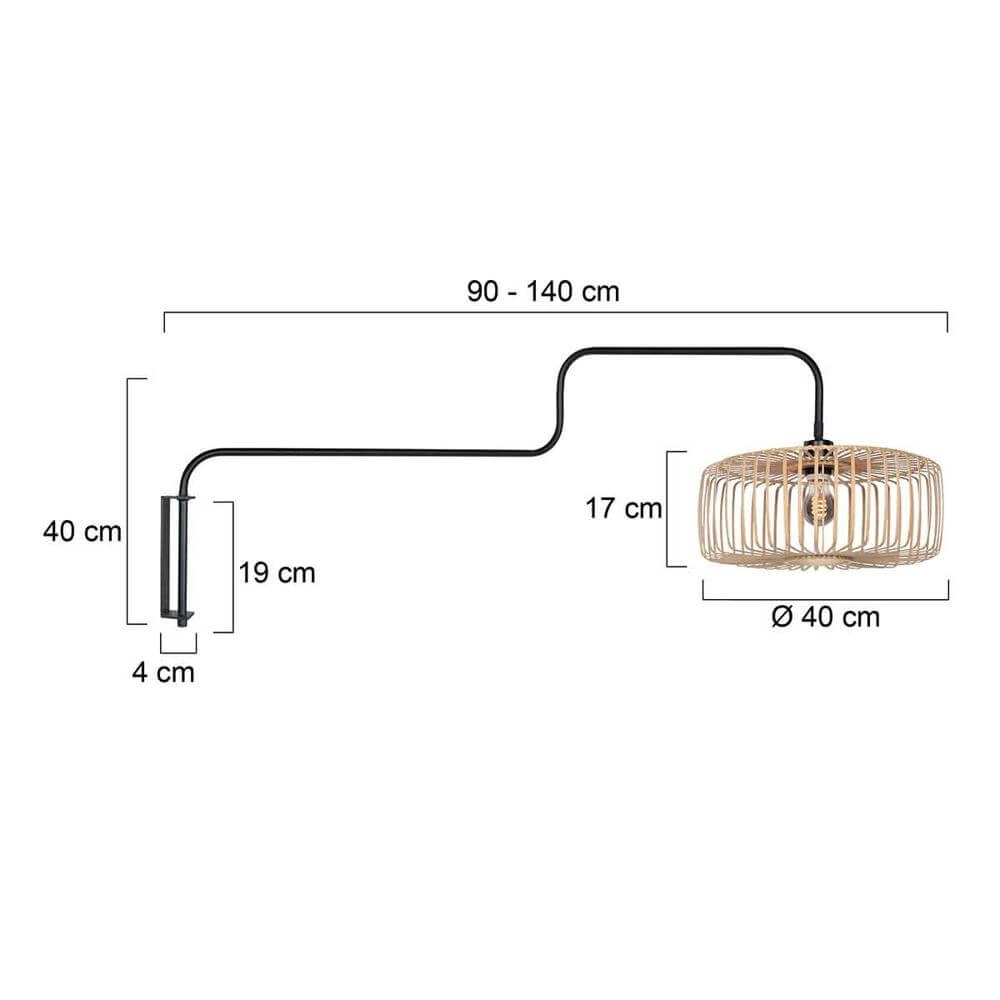 Applique murale Bloeba noir avec bambou Steinhauer 8712746176926
