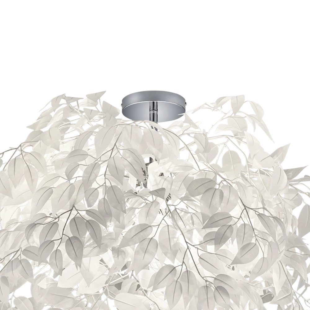 Lampe de plafond Leavy 70cm gris blanc Trio 4017807299755