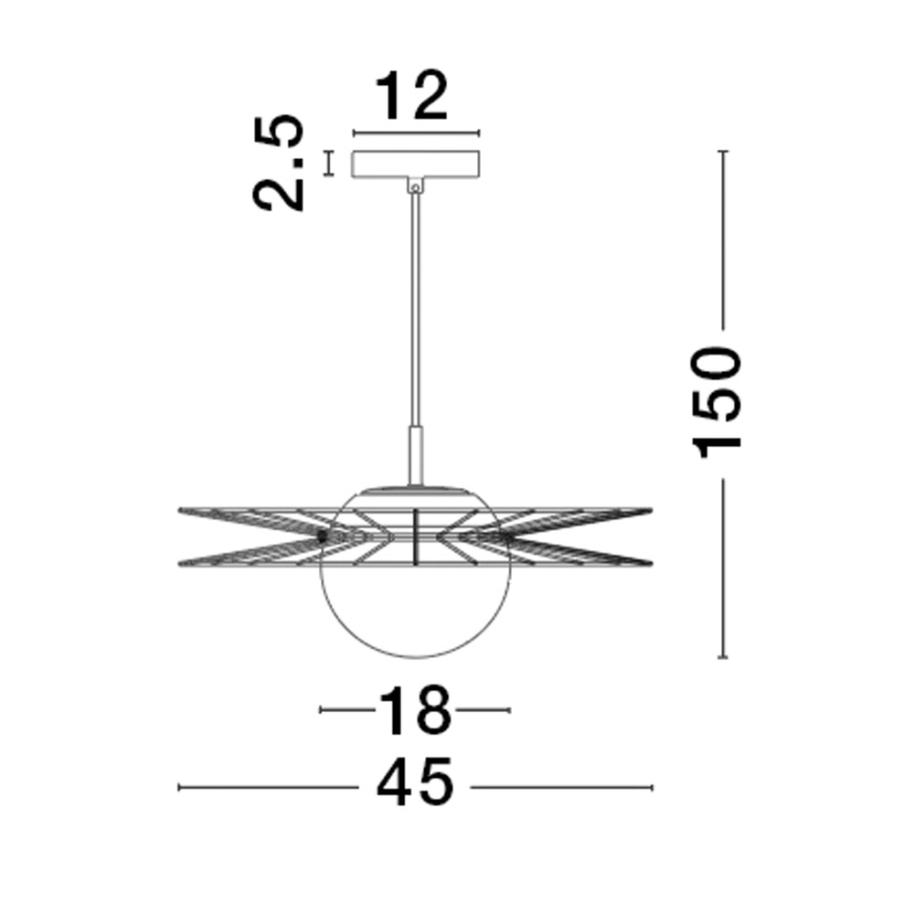 Suspension noire Ellery Ø 45cm Lyora 5212017435279