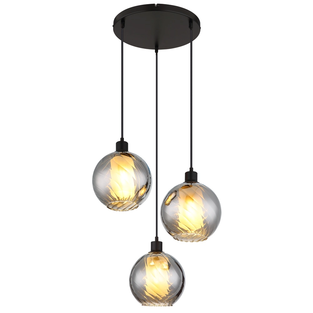 Lampe pendante de conception Ulf Noir à 3 lumières
