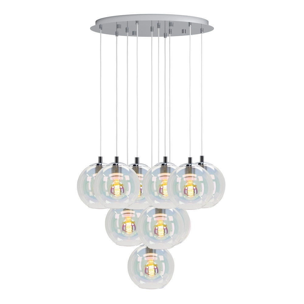 Suspension Ariscani 2 10 lumières chromées