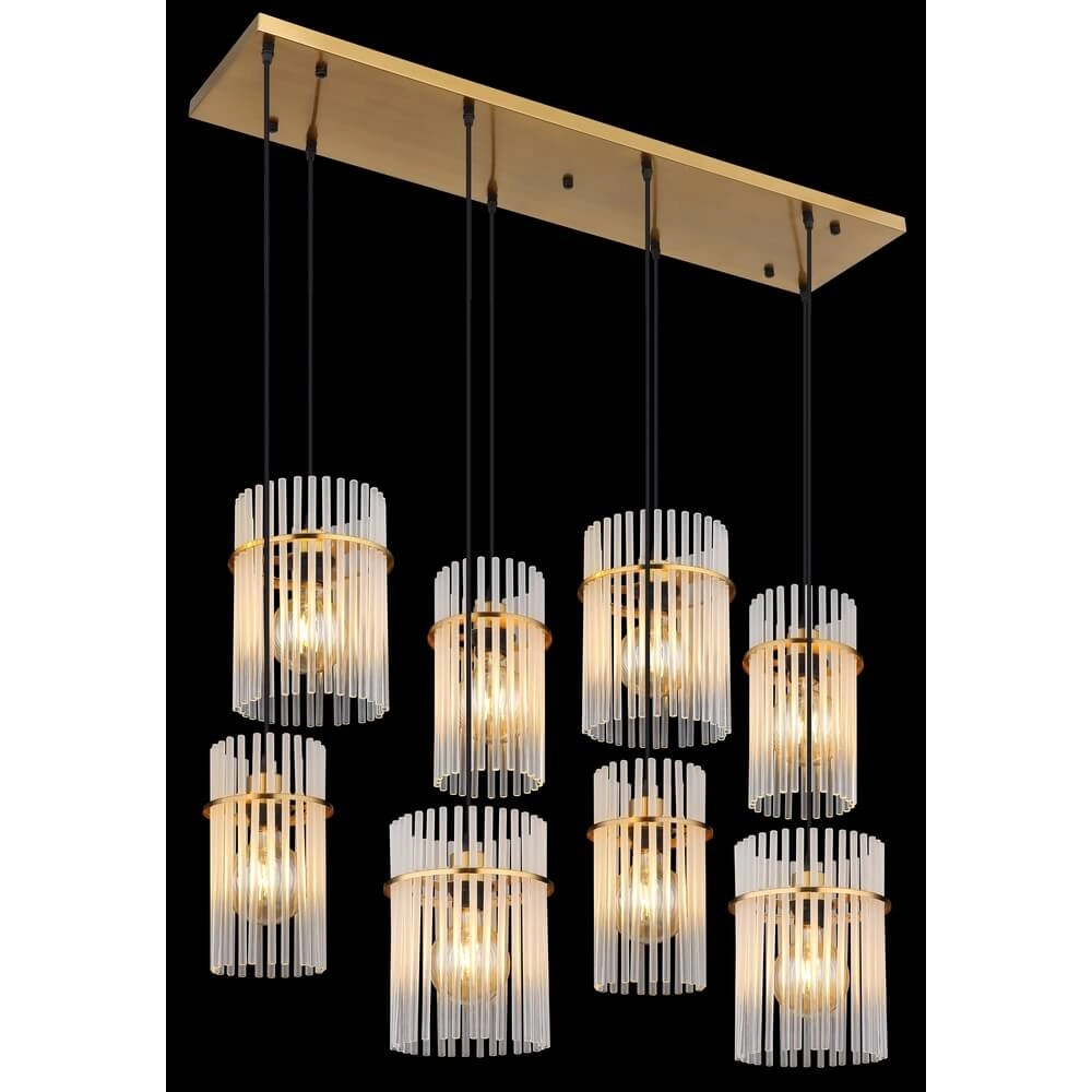 Suspension dorée Gorley avec verre 8 lumières Globo 9007371468959