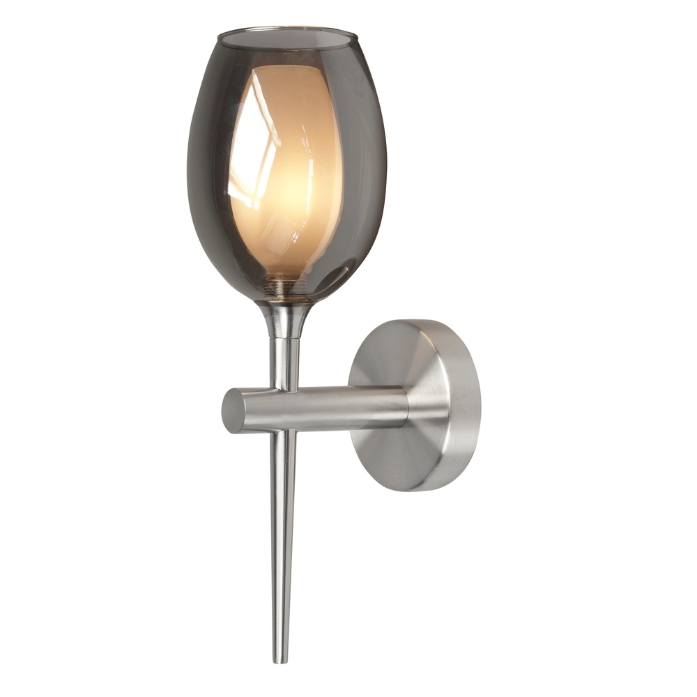 Applique murale Belle nickel avec verre fumé