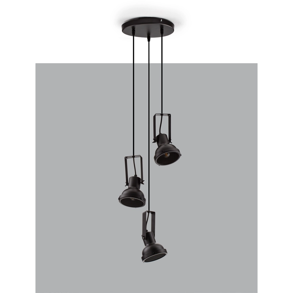 Suspension Ruvi 3 lumières noir Lyora 5212017446336