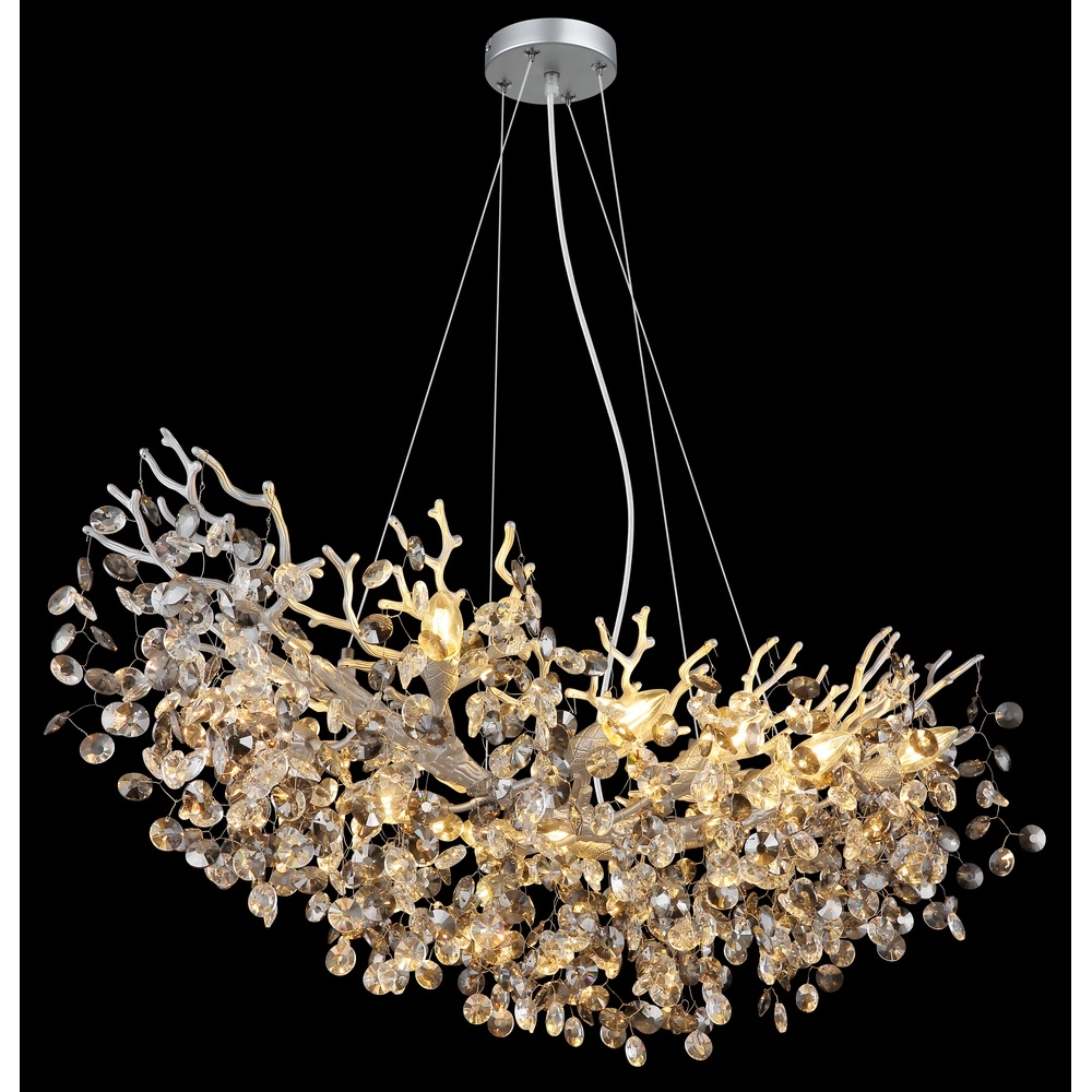 Lampe suspendue Queena Gris argenté 100 cm Globo 9007371531691
