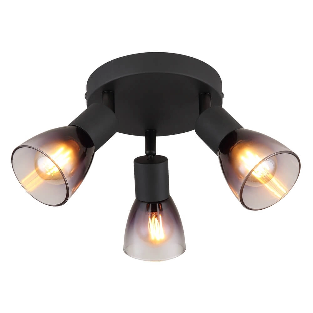 Plafonnier noir Satella 3 lumières Plafonnier noir Satella 3 lumières