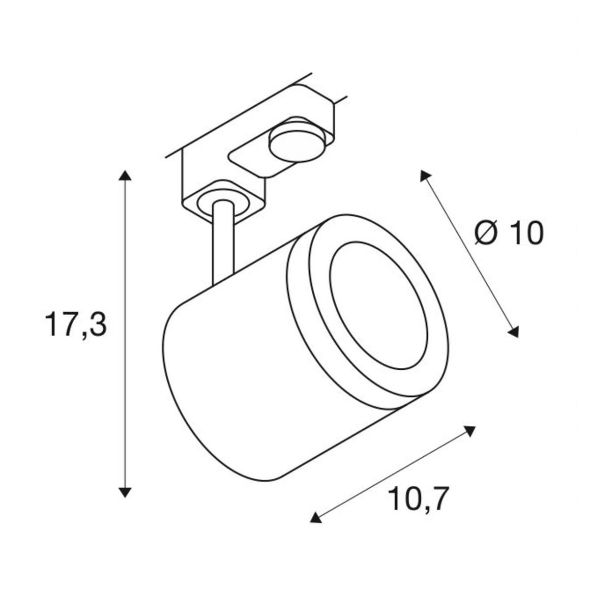 Spot sur rail LED Enola Triphasé - blanc - 3000K SLV 4024163137508