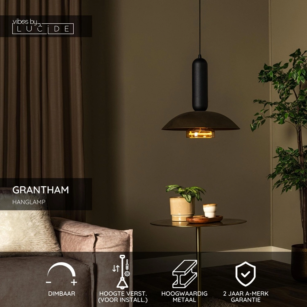Lampe suspendue Grantham Café brun Lucide 5411212212375