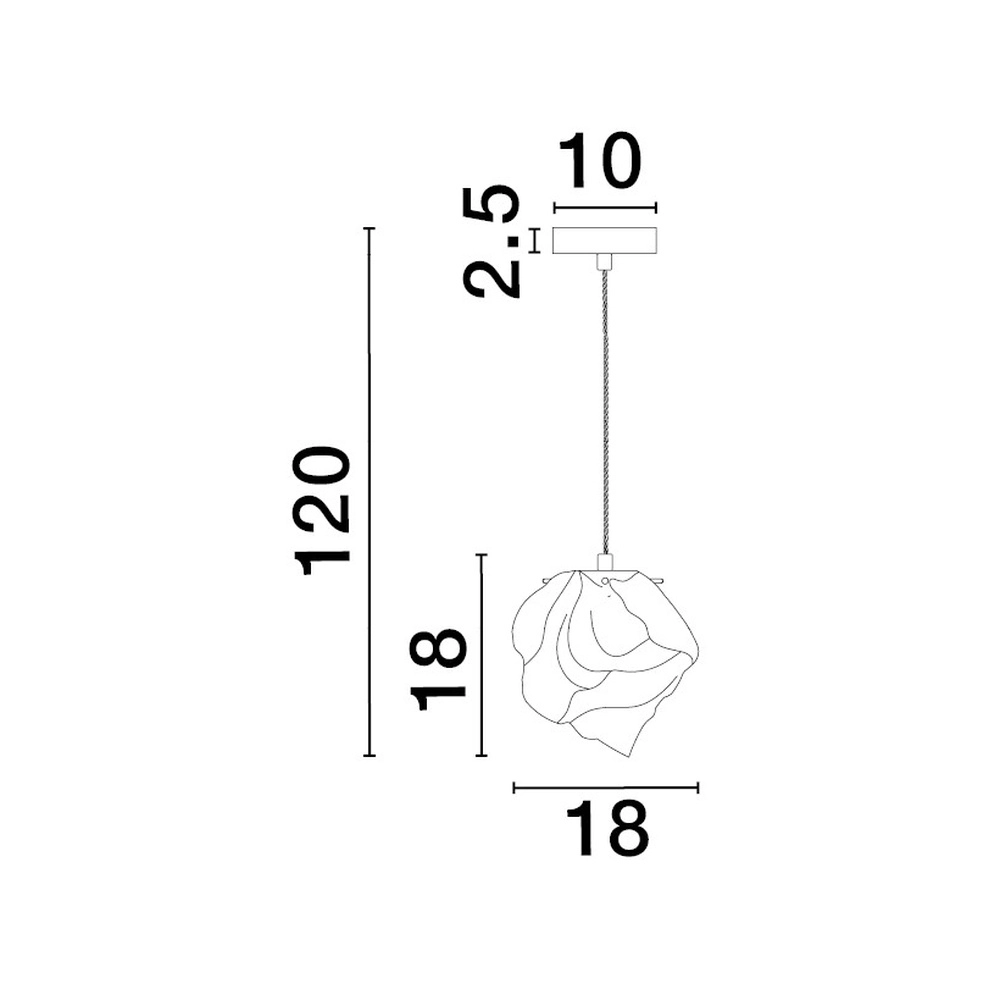 Suspension Odelle Or avec verre ambré Lyora 5212017434388