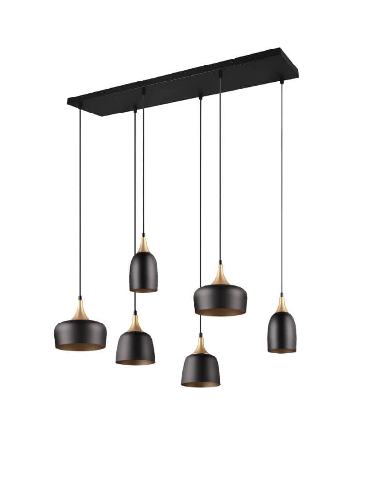 Lampe suspendue design Chiraz noir 6 lumières Lampe suspendue design Chiraz noir 6 lumières