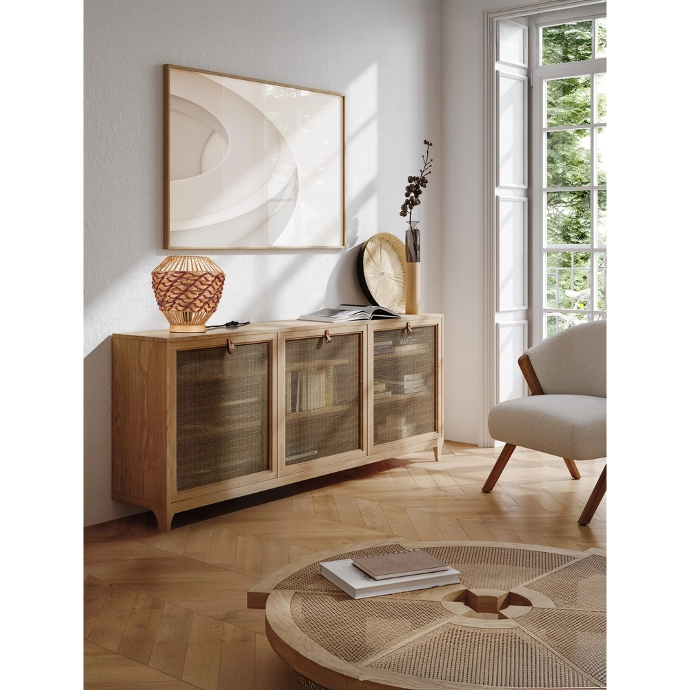 Lampe de table Mapi Ø 29cm rouge avec marron Lyora 5212017477507