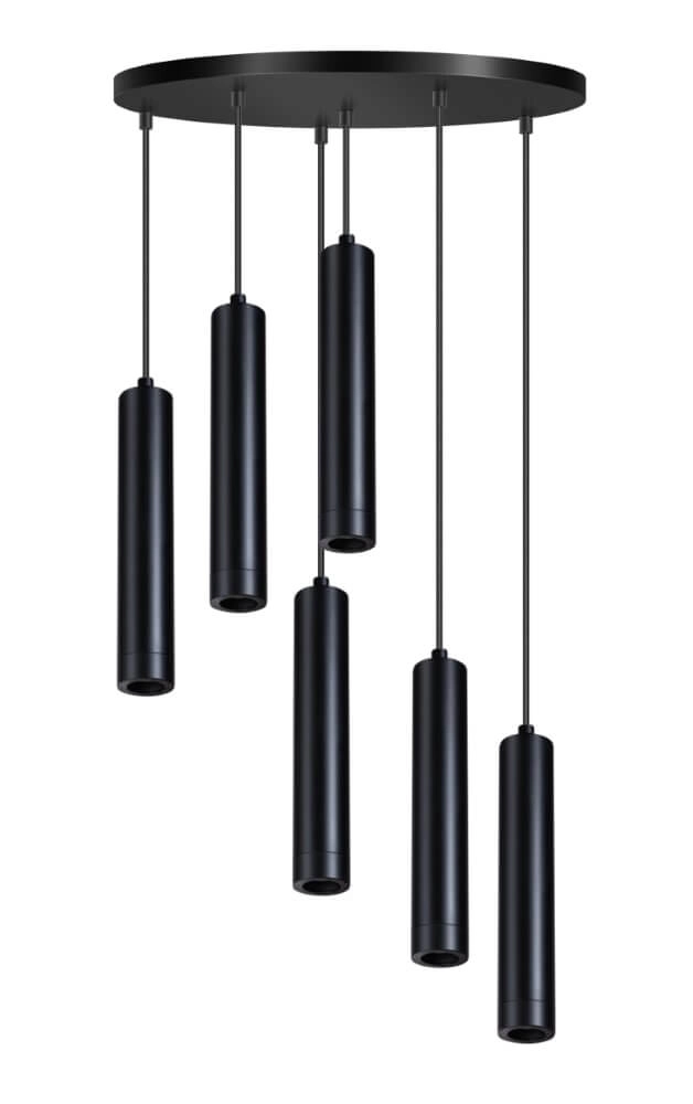 Lampe suspendue élégante Miller noir 6 lumières Lampe suspendue élégante Miller noir 6 lumières