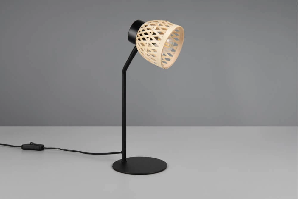 Lampe de table noire Laurent avec bouchon de crème Trio 4017807637571