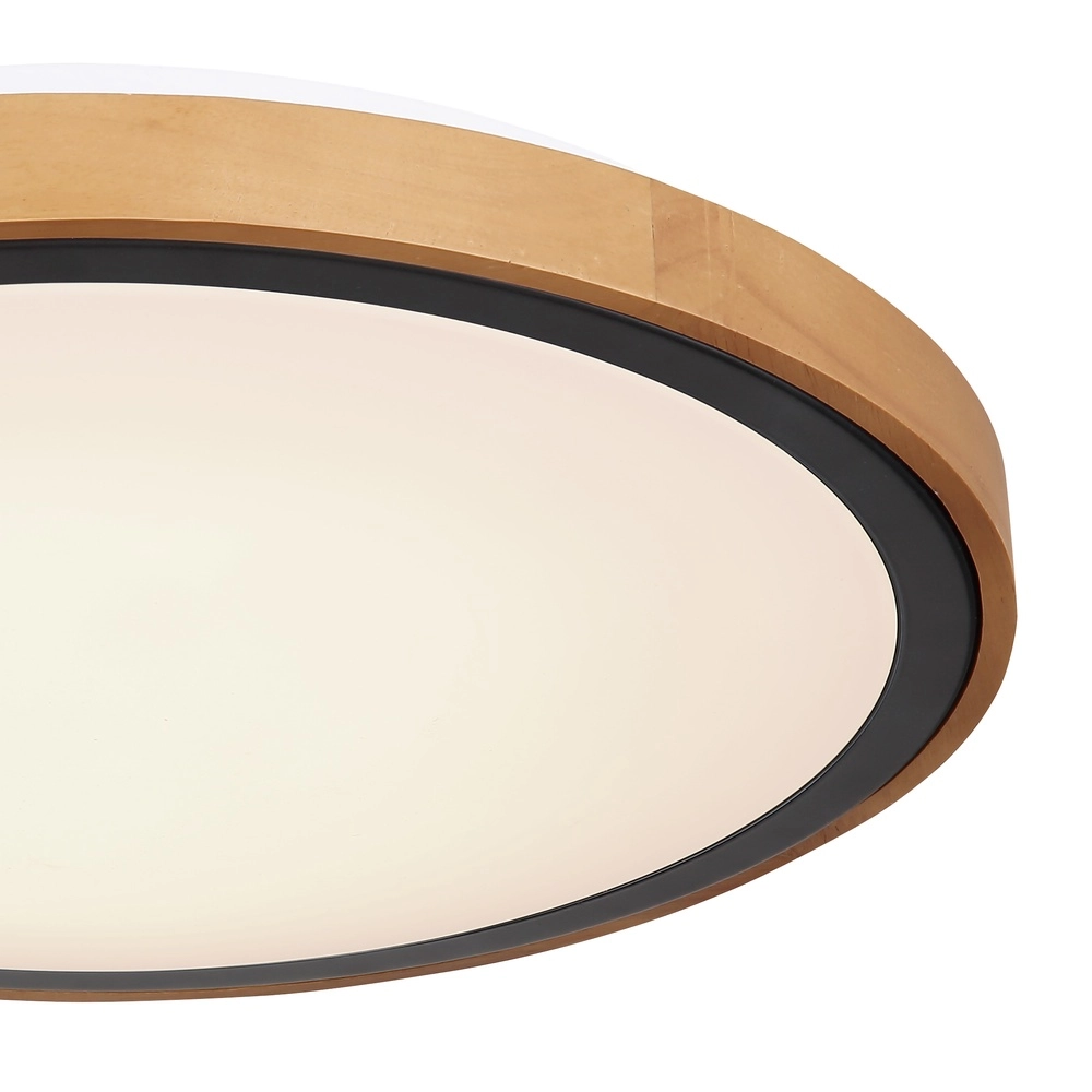 Lampe de plafond Bruno Ø 43,7 noir avec bois Globo 9007371436484