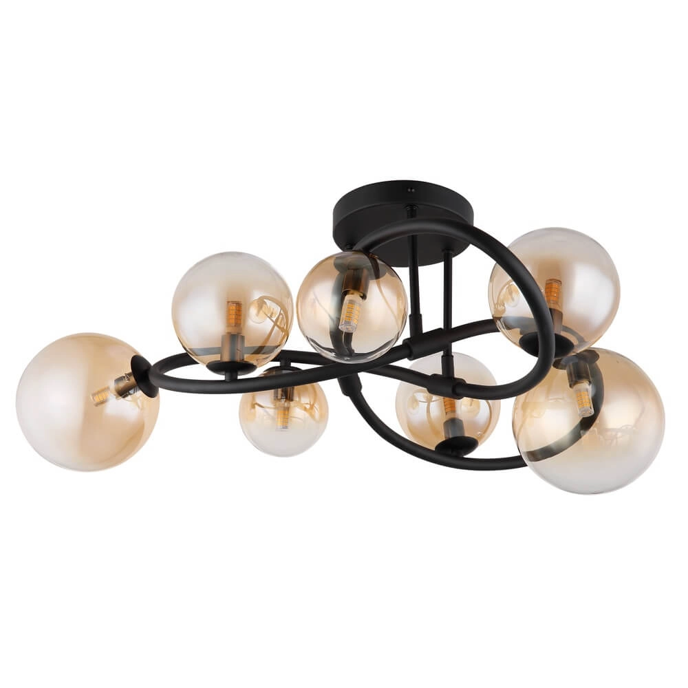 Plafonnier noir Tuberius Design 7-lumière Globo 9007371446445