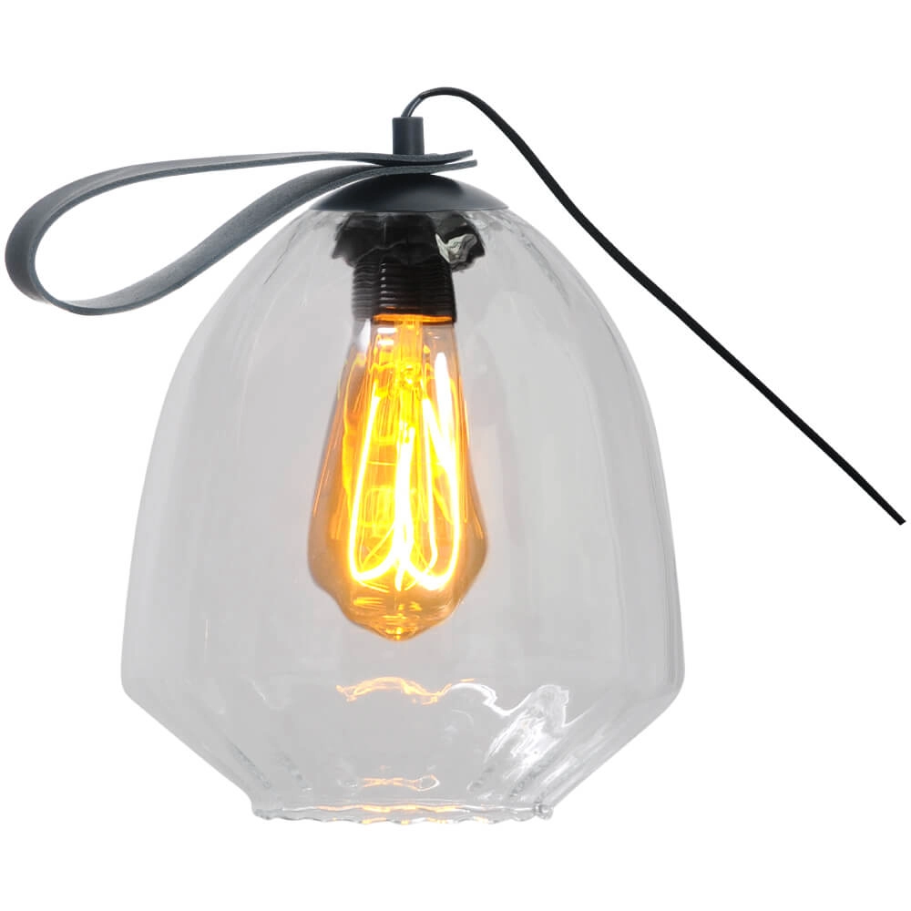 Lampe de table Porto Transportez avec le verre transparent Nicolette