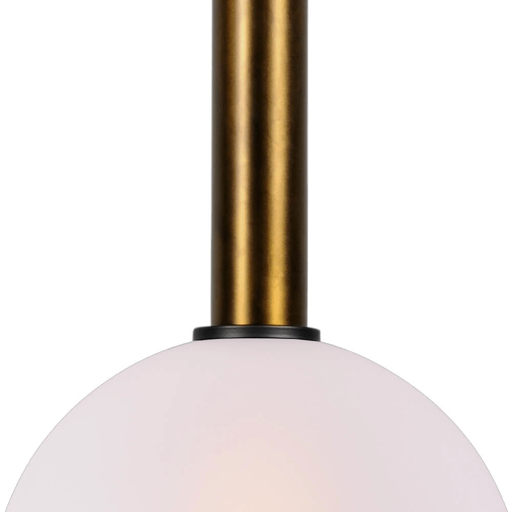 Lampe suspendue Ø 25cm Bella 2 Laiton antique avec verre blanc mat Masterlight 8718121334134