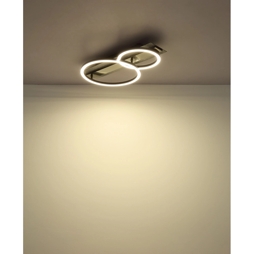 Lampe de plafond noire Norberto 2 anneaux Globo 9007371566839