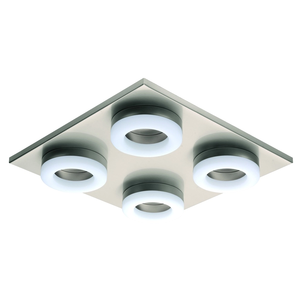 Lampe de plafond carrée Palena nickel