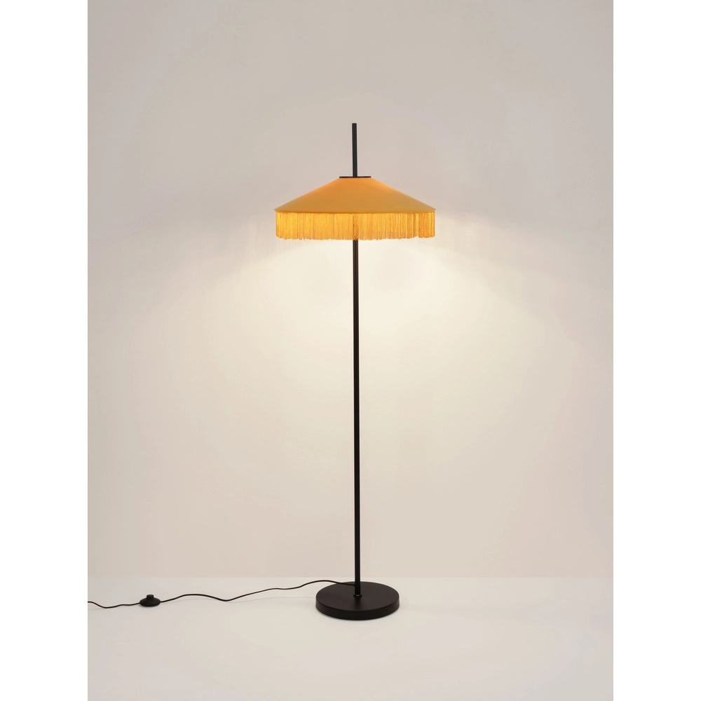 Lampe sur pied Tiffany Velvy jaune Lyora 5212017493811