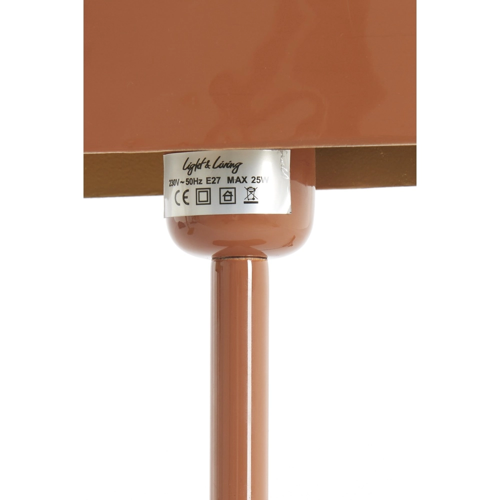 Lampe de chevet Elenie 20x10cm - orange foncé brillant Light & Living 8717807818753