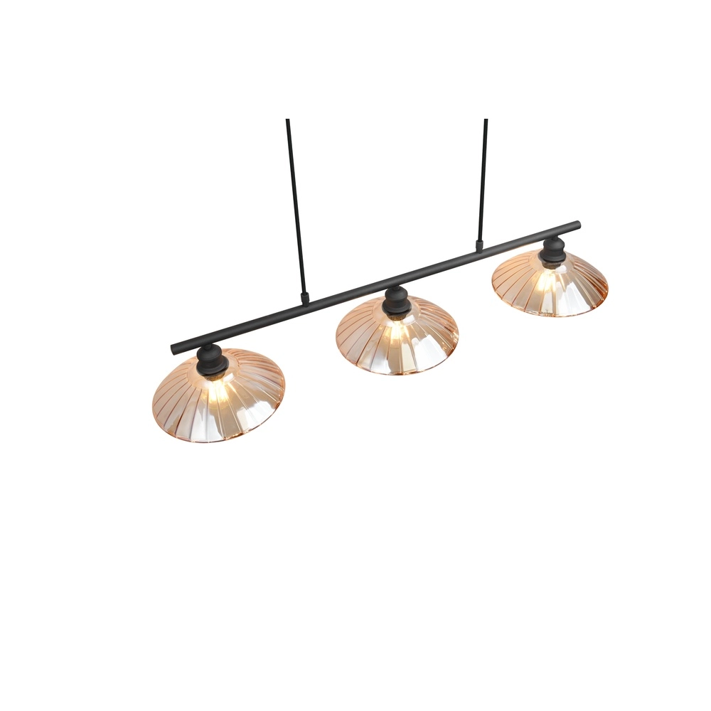 Lampe pendante classique Eluna Noir à 3 lumières Trio 4017807682502