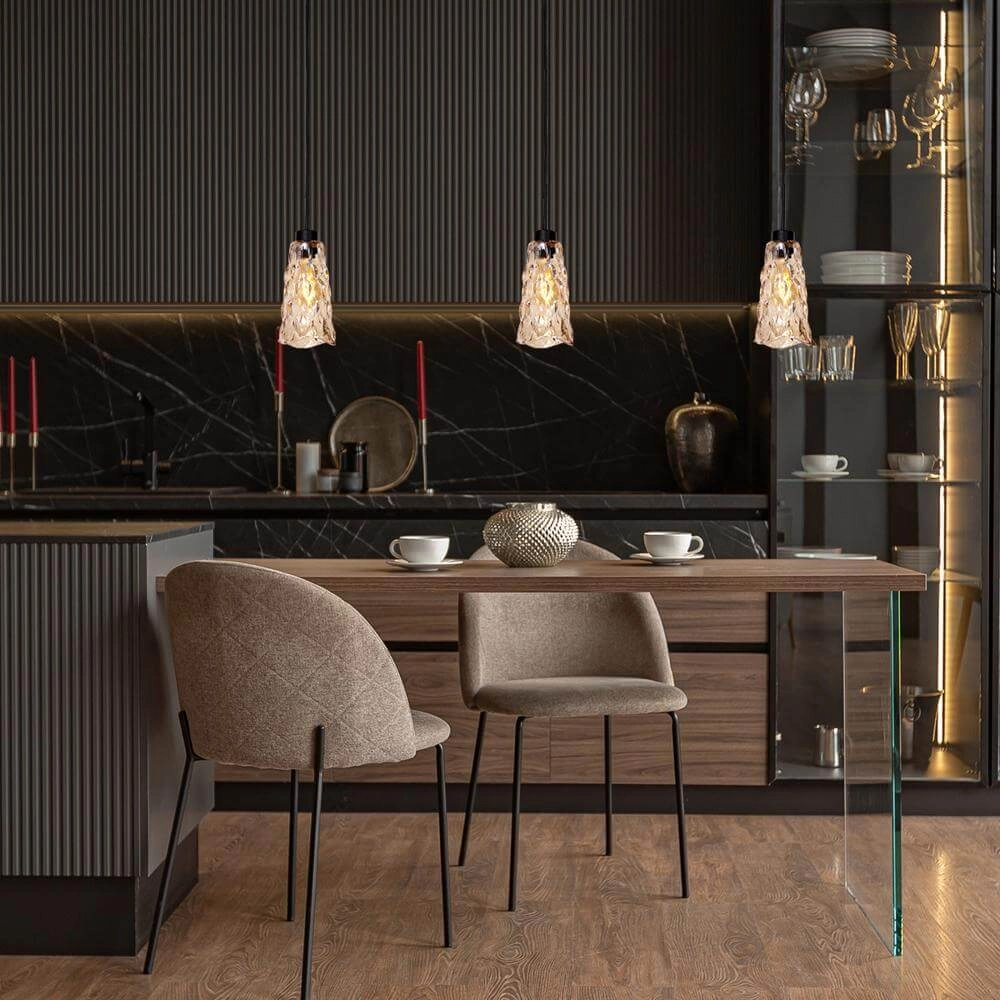 Suspension Vidrio noir avec verre ambré Steinhauer 8712746173710