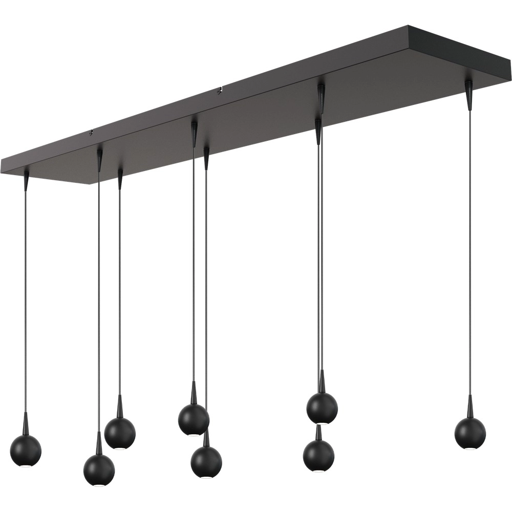 Lampe suspendue à 8 lampes Talana 130 x 25cm noir Ø 6cm DTW