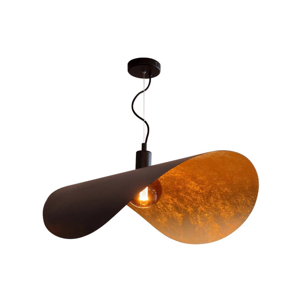 Lampe suspendue Saceda noir avec de l'or Lampe suspendue Saceda noir avec de l'or