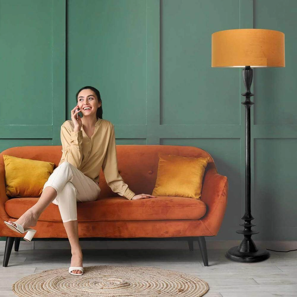 Lampadaire Bois avec capuche doré Steinhauer 8712746172768