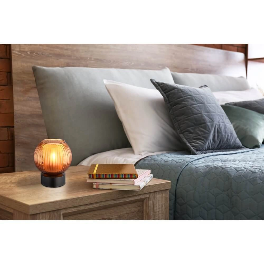 Lampe de table Zumba verre orange Ø 15cm Globo 9007371456000