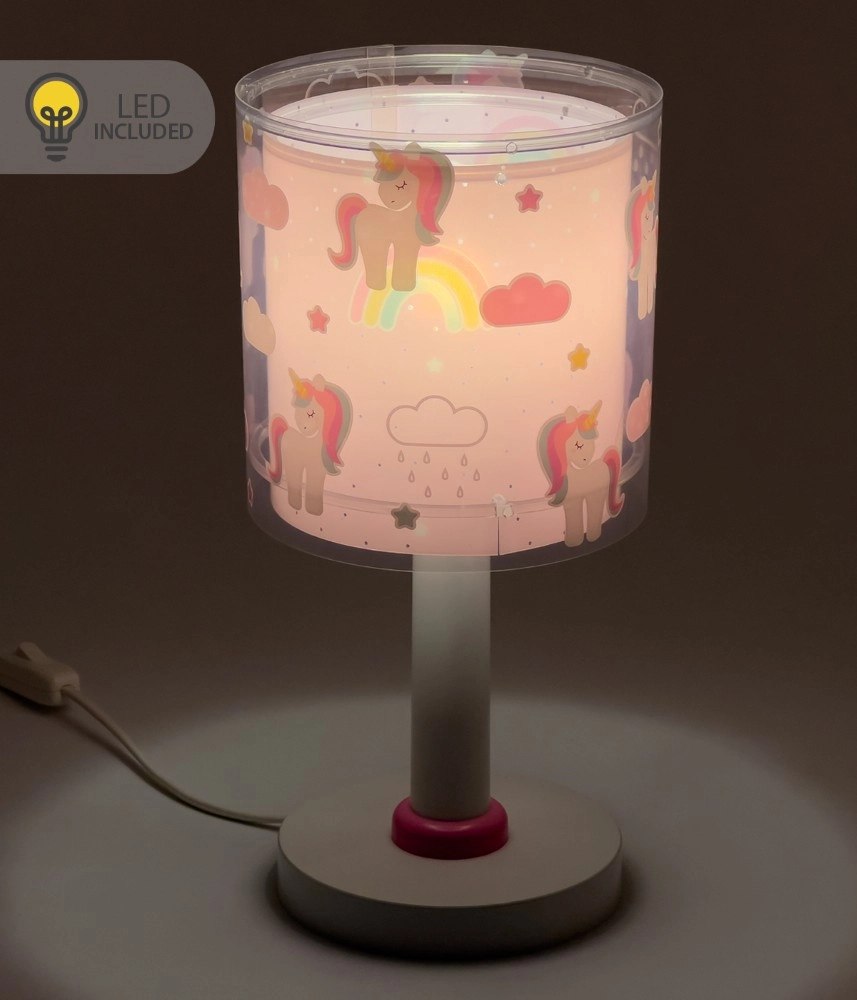 Lampe de table Unicorns rose pour chambre d’enfant Dalber 8420406002248