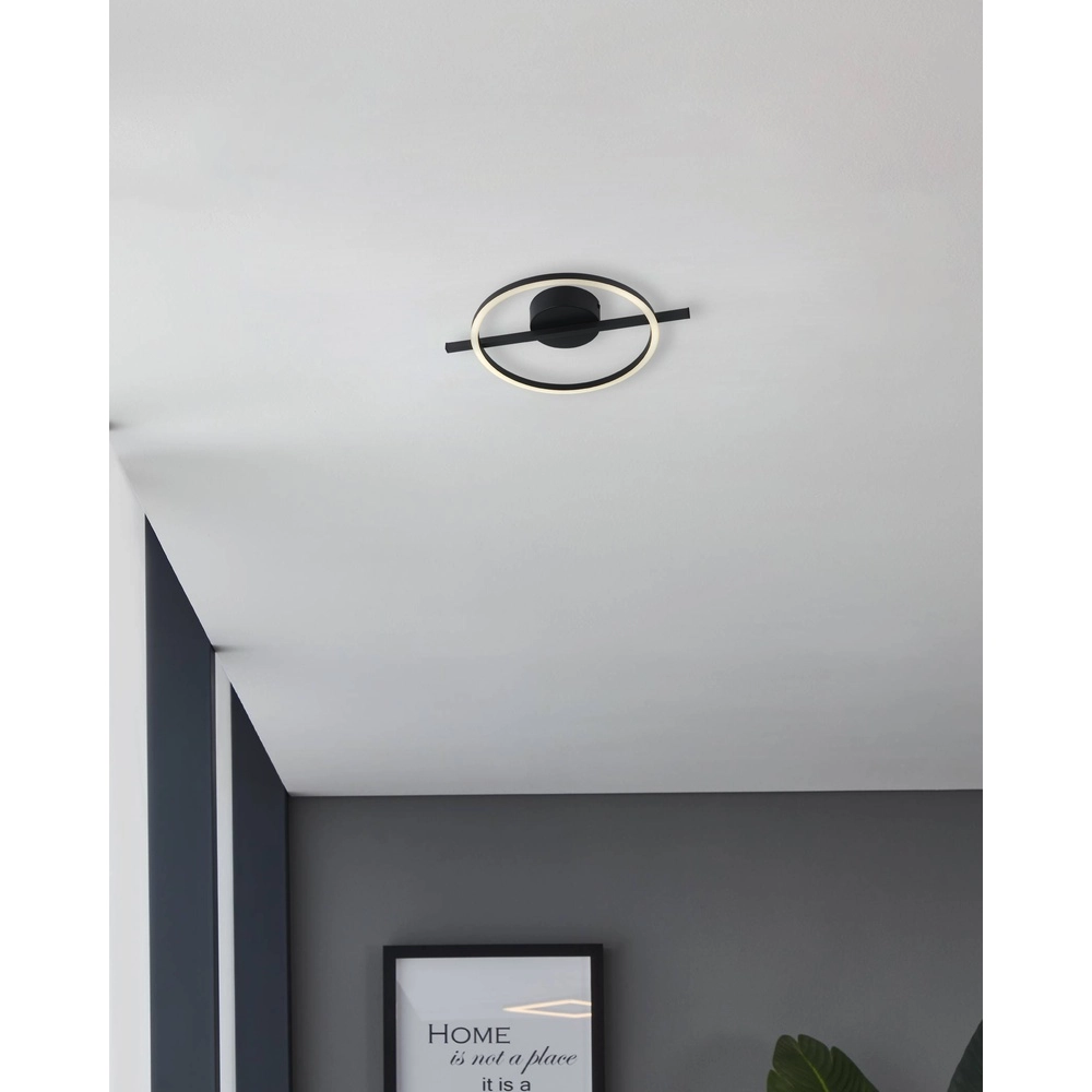 Lumière LED de plafond Amandolo Avec télécommande - noir - rond Eglo 9008606303915