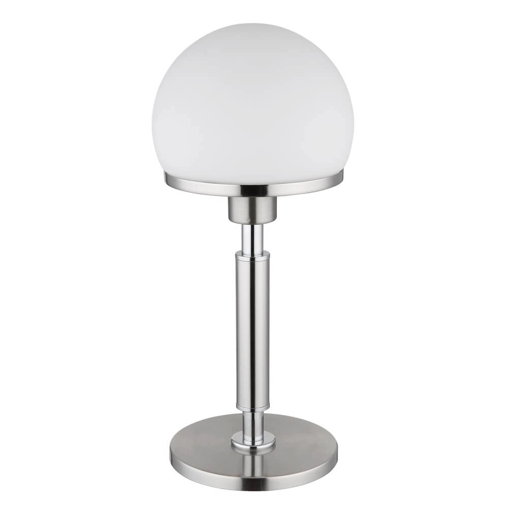 Lampe de table Haku chrome avec verre blanc Globo 9007371447312