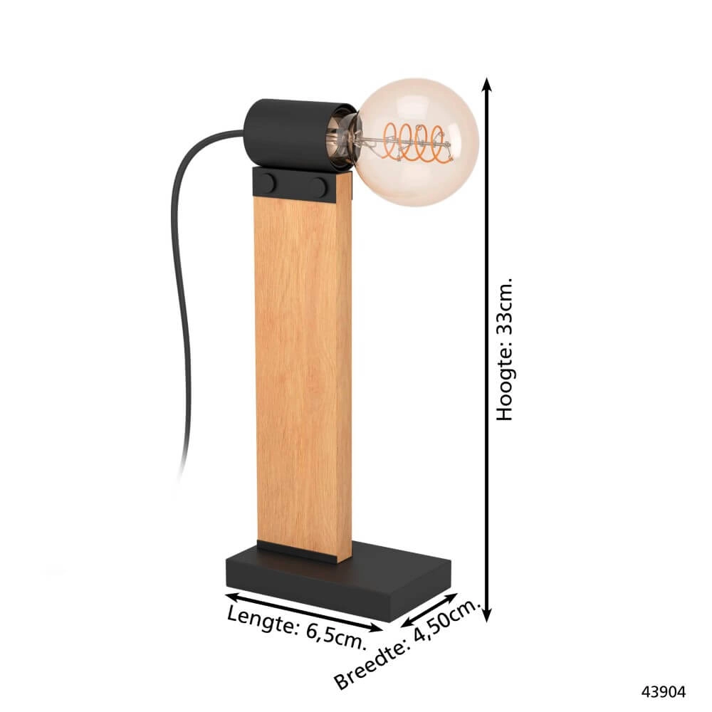 Lampe de table en bois Bailrigg Eglo 9002759439040