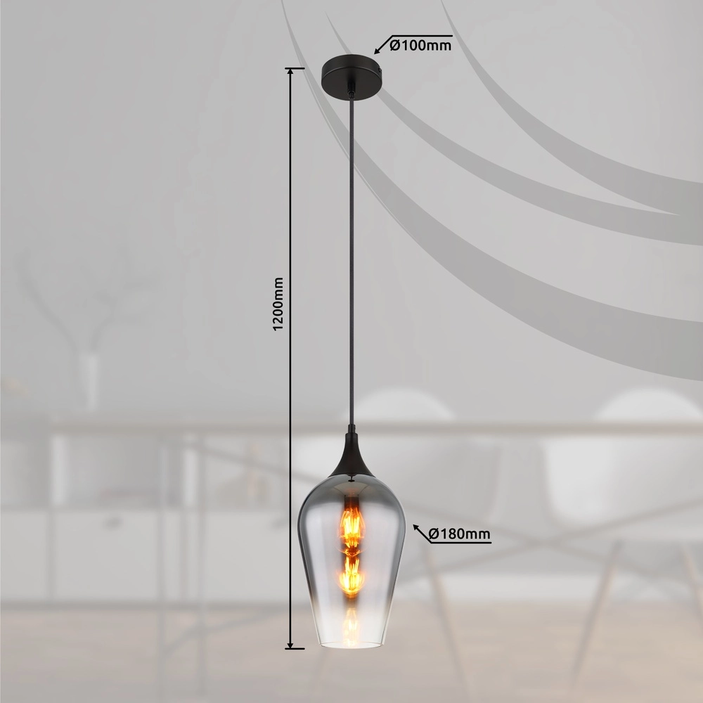 Lampe suspendue Lavus Verre fumé Globo 9007371450008