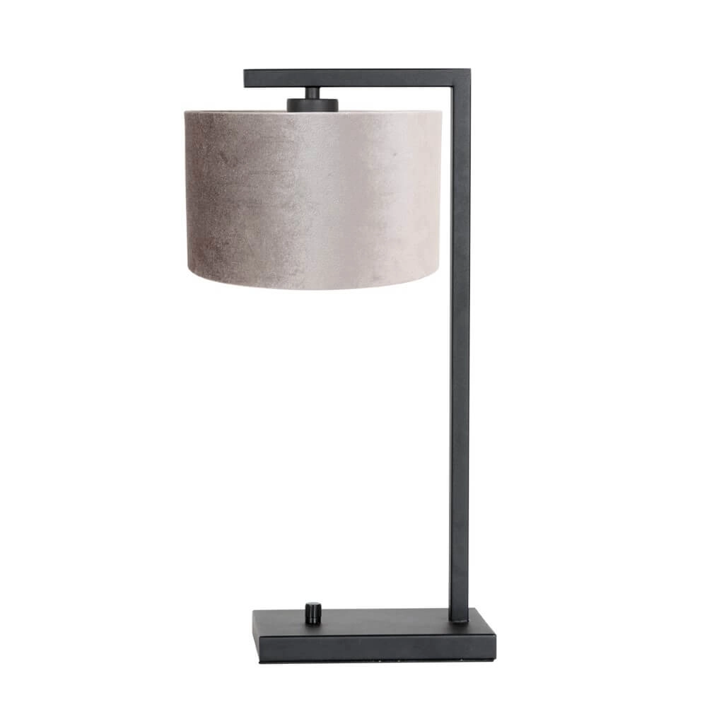 Lampe de table Stanger noir avec velours gris Steinhauer 8712746152098