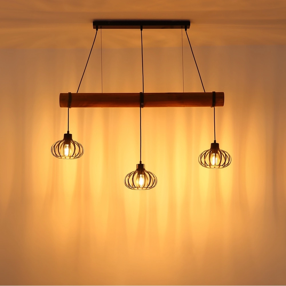 Lampe pendante à 3 lampes Caldwell Table à manger Globo 9007371589586
