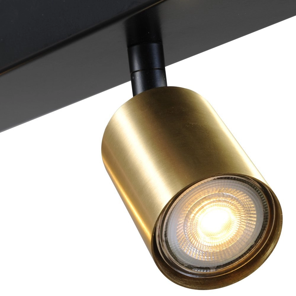 Plafonnier noir Bounce avec 5 points dorés Masterlight 8718121209296