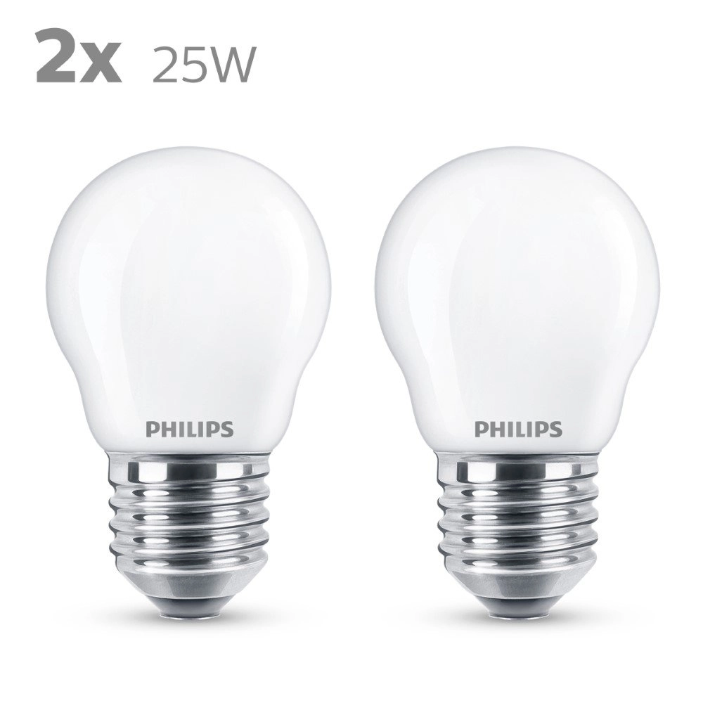 2,2W - E27 - 2700K - 250 lumen lot de 2 Philips 8718699782115