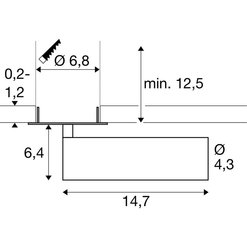 Spot encastré Grip! M blanc avec noir 2700K SLV 4024163304528