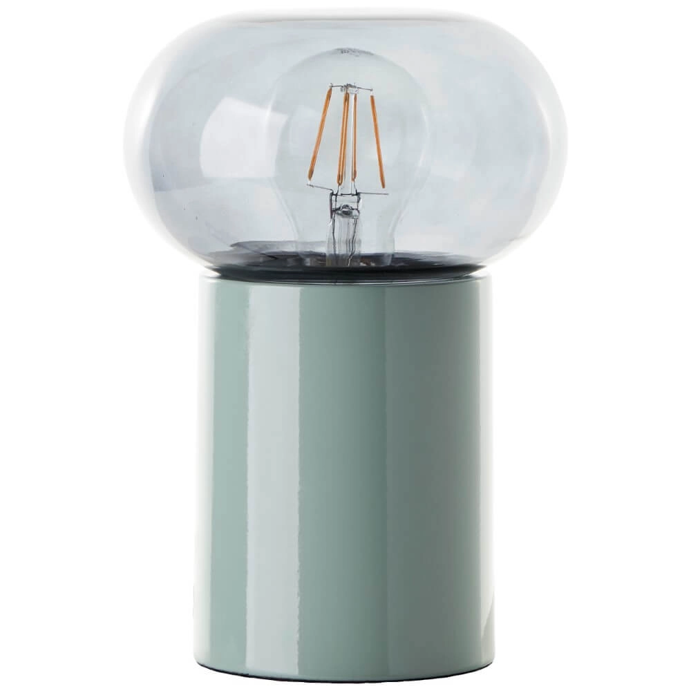 Lampe de table verte Knut avec verre fumé Brilliant 4004353430152