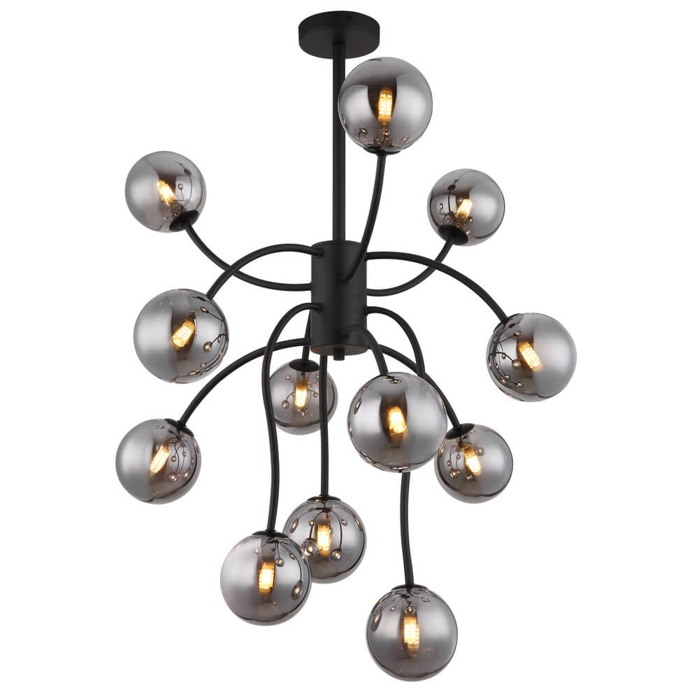 Plafonnier noir Riha 12 lumières Plafonnier noir Riha 12 lumières